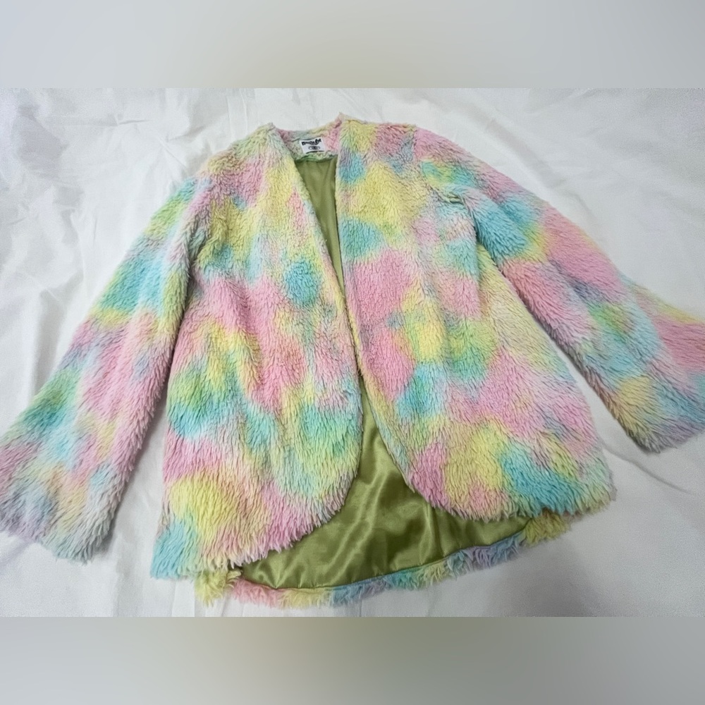 Miracle Eye Rainbow fuzzy Jacket Coat
